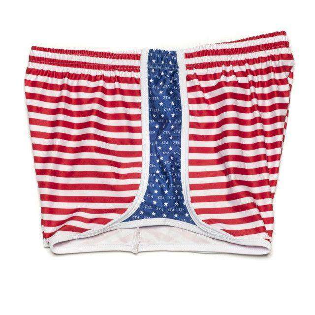 Zeta Tau Alpha Shorts in Red, White and Blue by Krass & Co. - Country Club Prep