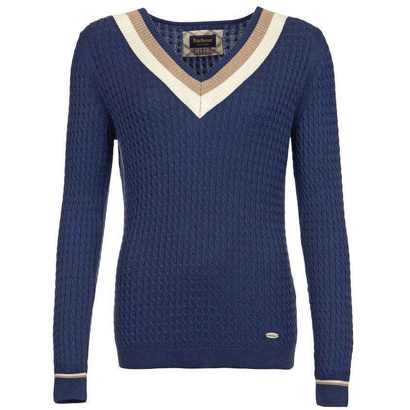 Alasdiar Knit Sweater in Mid Navy by Barbour - Country Club Prep