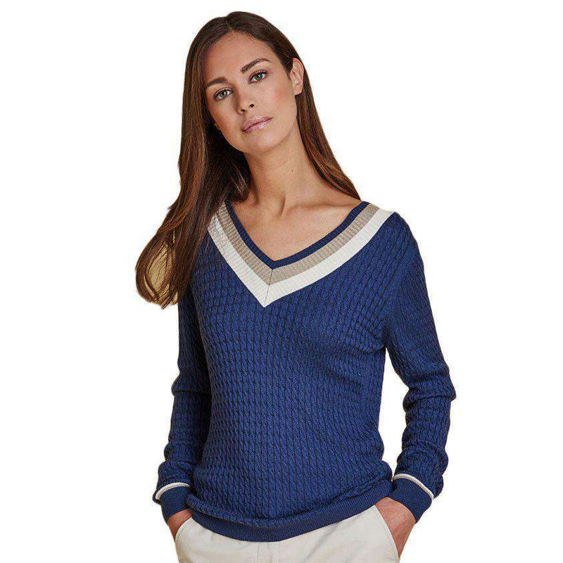 Alasdiar Knit Sweater in Mid Navy by Barbour - Country Club Prep