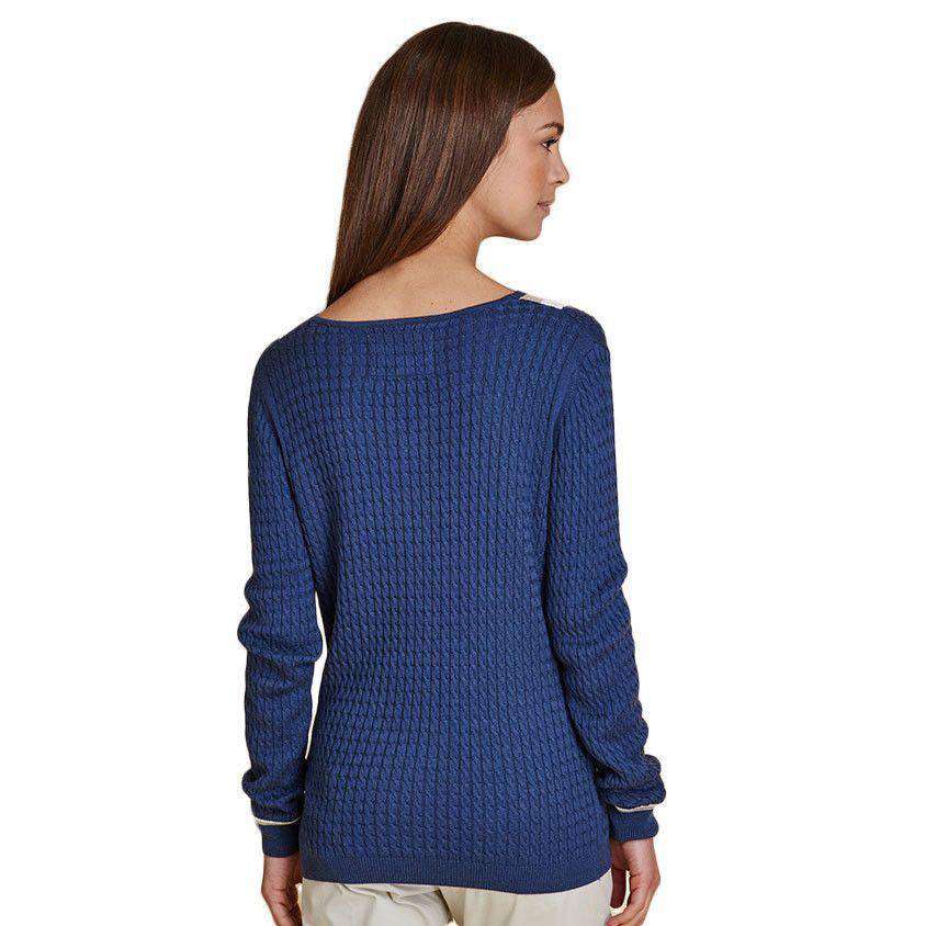 Alasdiar Knit Sweater in Mid Navy by Barbour - Country Club Prep