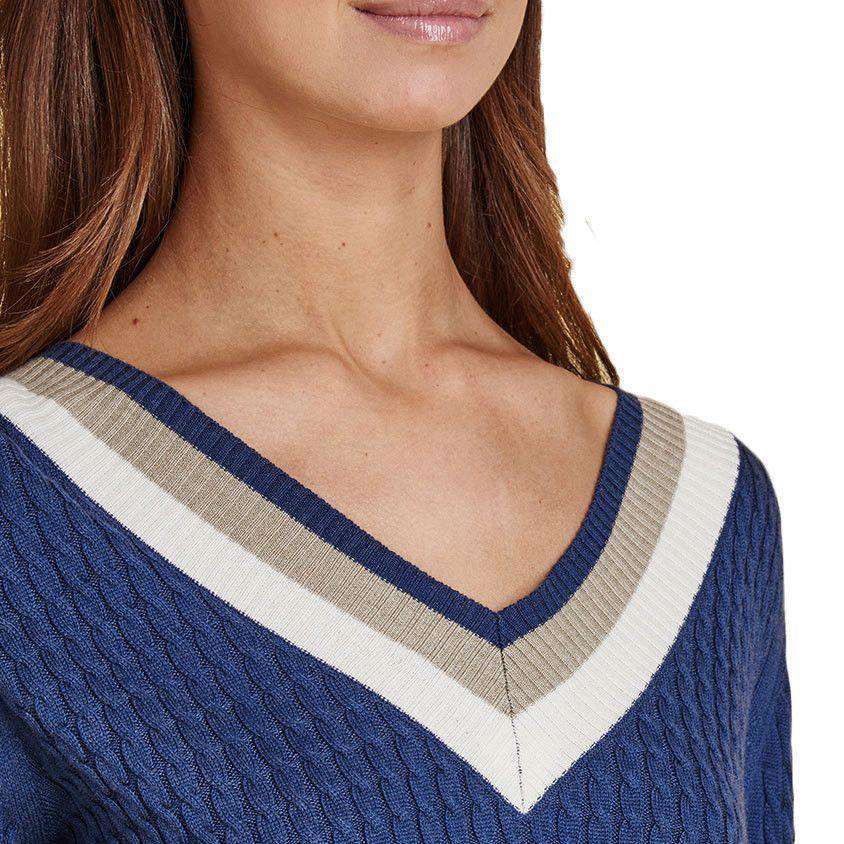 Alasdiar Knit Sweater in Mid Navy by Barbour - Country Club Prep
