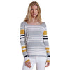 Bowline Stripe Knit Sweater in Silver Ice by Barbour - Country Club Prep