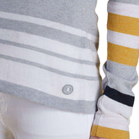 Bowline Stripe Knit Sweater in Silver Ice by Barbour - Country Club Prep