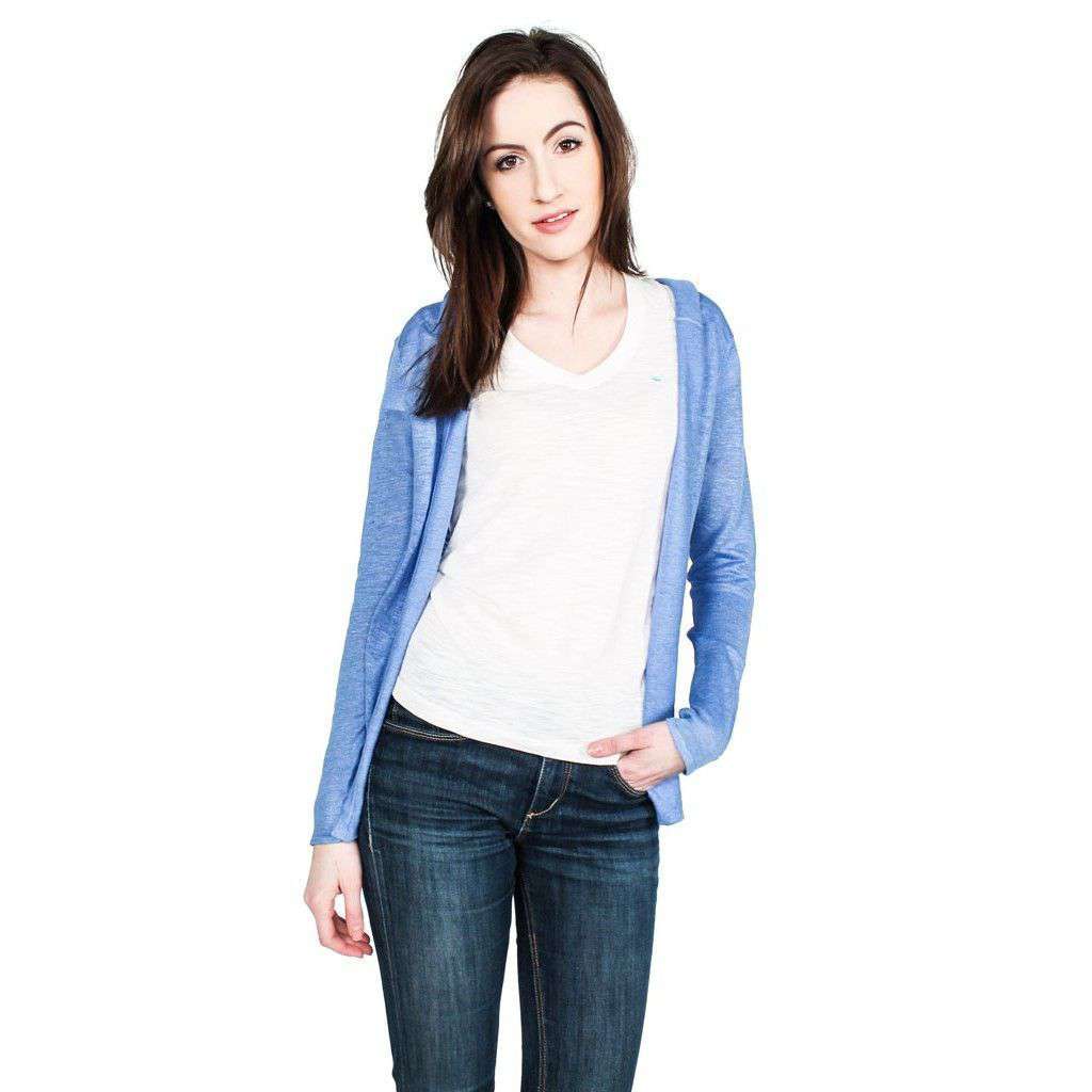 Cooten Bay Cardigan in Caribbean Blue by Hiho - Country Club Prep