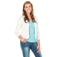 Cropped Cardigan in Pearl White by Tyler Boe - Country Club Prep