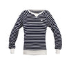 Long Sleeve Terry Sweatshirt in Navy and White Stripes by Boast - Country Club Prep