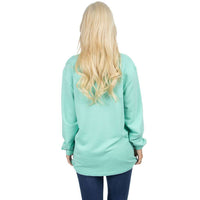 Pocket Logo Sweatshirt in Mint by Lauren James - Country Club Prep