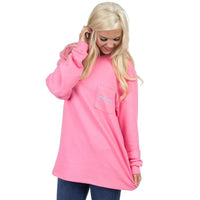 Pocket Logo Sweatshirt in Pink by Lauren James - Country Club Prep