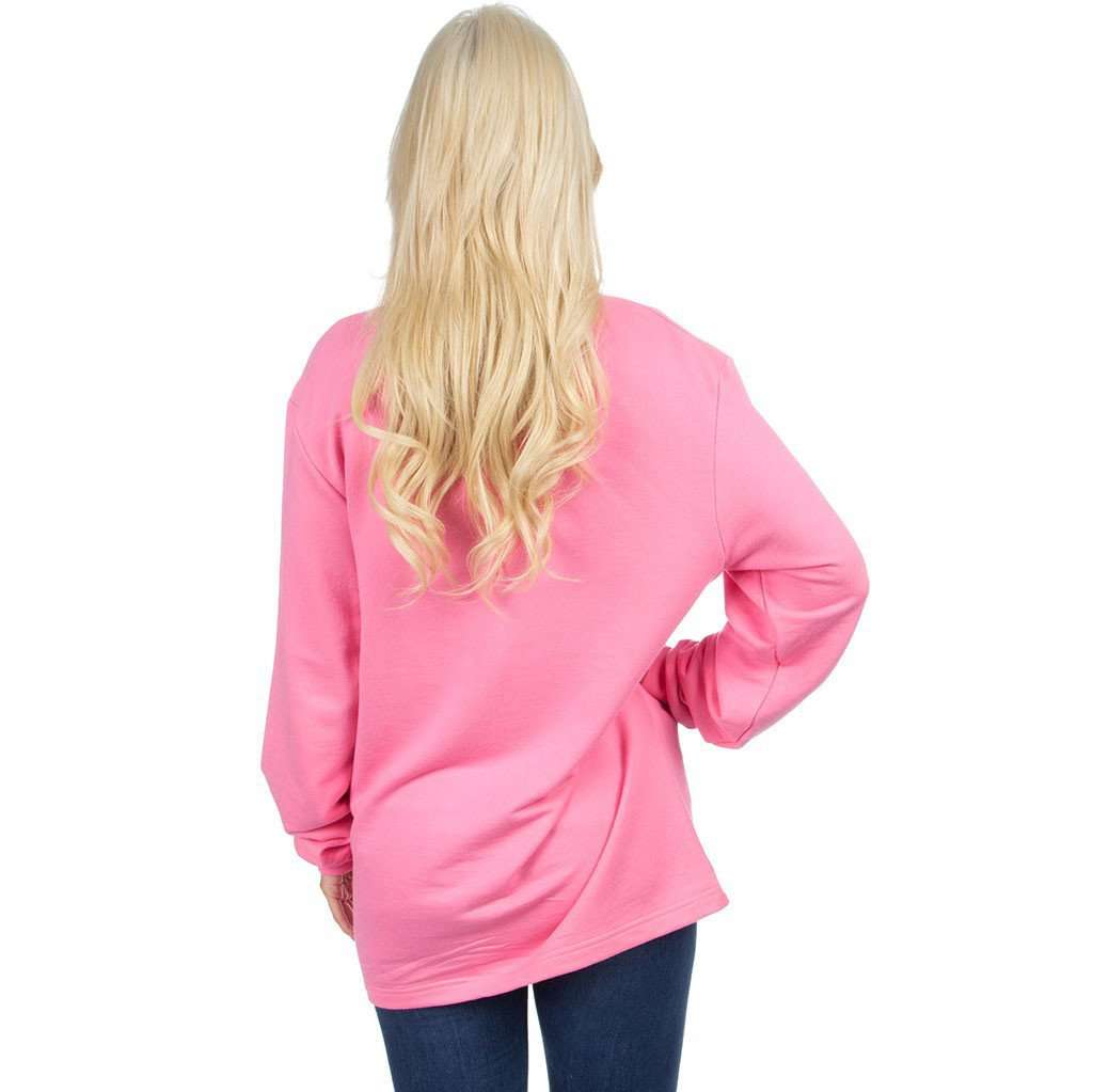 Pocket Logo Sweatshirt in Pink by Lauren James - Country Club Prep