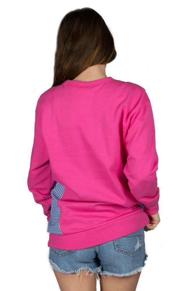 Prepcheck Sweatshirt in Fuchsia with Royal Gingham by Lauren James - Country Club Prep