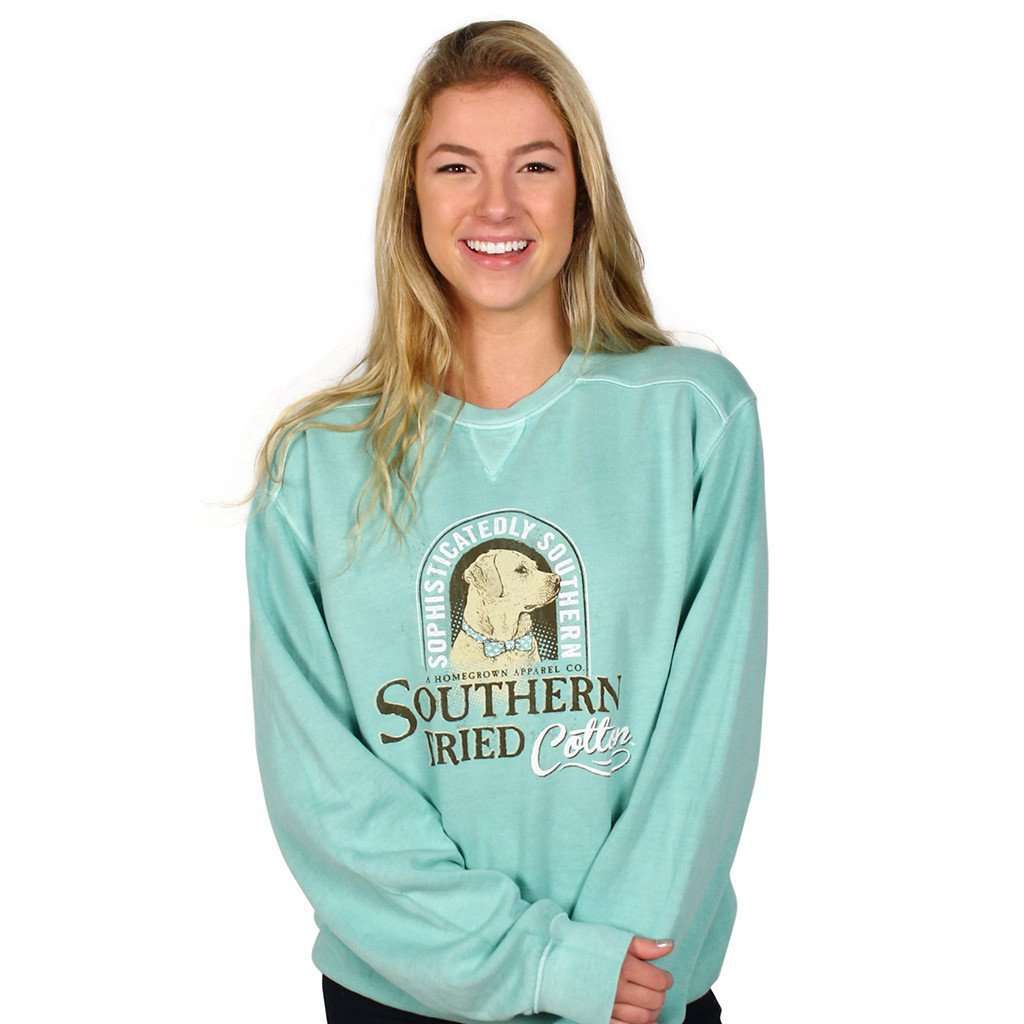 Preppy Boy Crew Neck Fleece in Island Reef Green by Southern Fried Cotton - Country Club Prep
