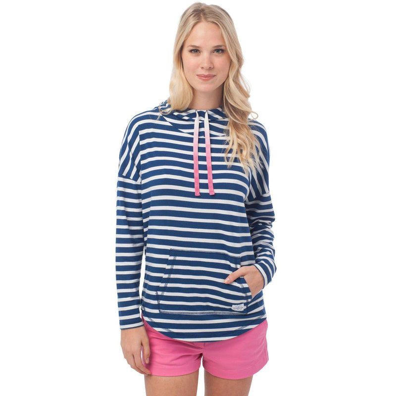Skipper Stripe Hoodie in Yacht Blue by Southern Tide - Country Club Prep