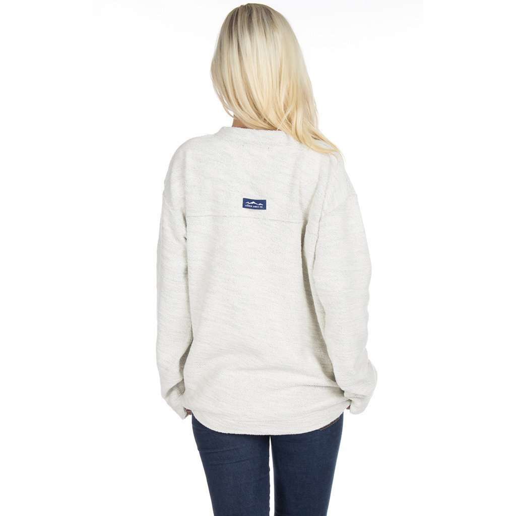 The Shaggy V-Neck Sweatshirt in Light Grey by Lauren James - Country Club Prep