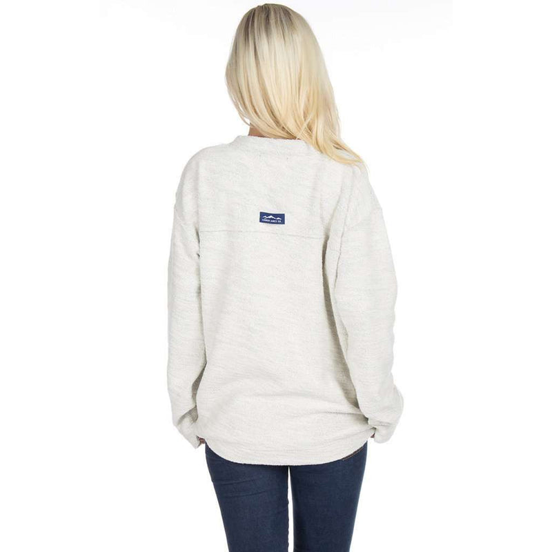 The Shaggy V-Neck Sweatshirt in Light Grey by Lauren James - Country Club Prep