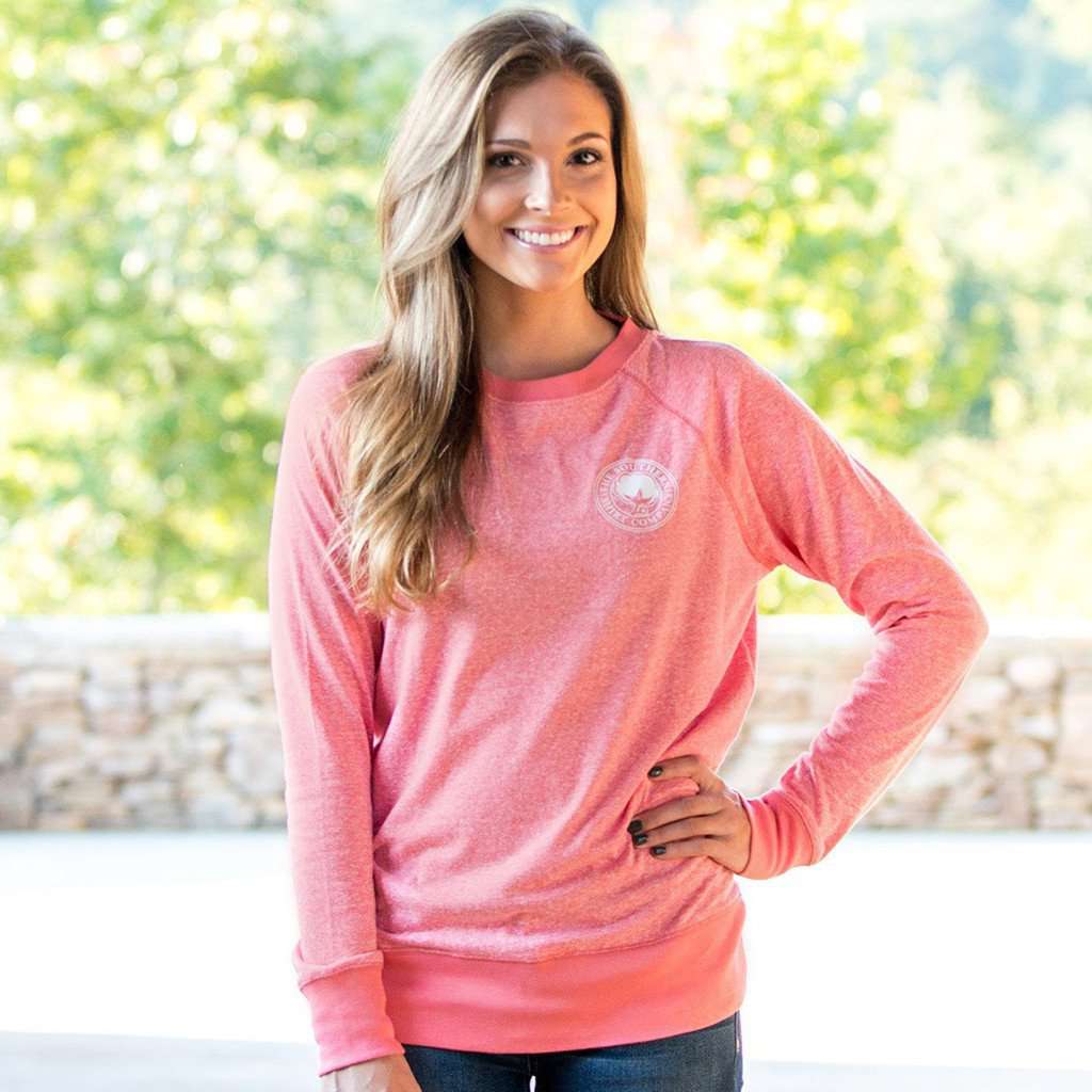 Vintage Heather Crew in Sugar Coral by The Southern Shirt Co. - Country Club Prep