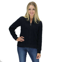 Women's Amy 1/4 Zip Windproof Pullover in Navy by Holebrook - Country Club Prep