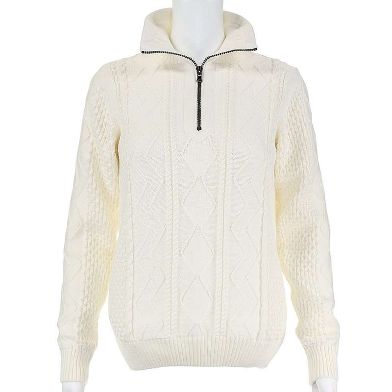 Women's Amy 1/4 Zip Windproof Pullover in Off White by Holebrook - Country Club Prep