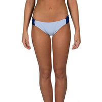 Blue Seersucker Bandeau Bikini Bottom by Lauren James - Country Club Prep