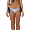 Blue Seersucker Tie Side Bikini Bottom by Lauren James - Country Club Prep