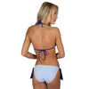 Blue Seersucker Tie Side Bikini Bottom by Lauren James - Country Club Prep
