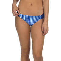 Gingham Hipster Bikini Bottom in Navy by Lauren James - Country Club Prep