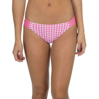 Gingham Hipster Bikini Bottom in Pink by Lauren James - Country Club Prep