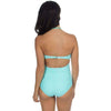 Gingham One Piece Bandeau Swimsuit in Aqua by Lauren James - Country Club Prep