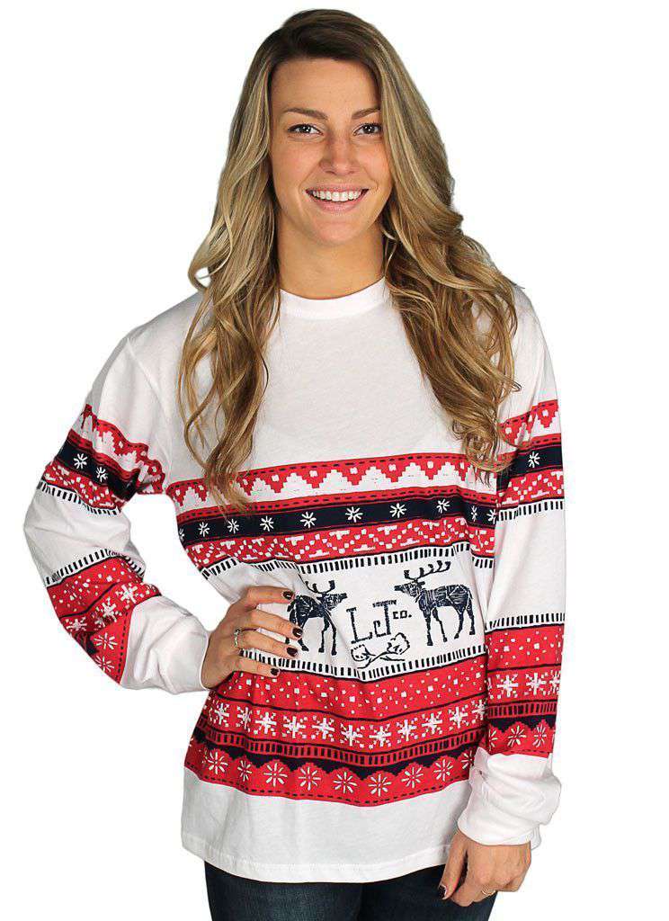 2014 Christmas Sweater Tee in Navy & Red by Lauren James - Country Club Prep