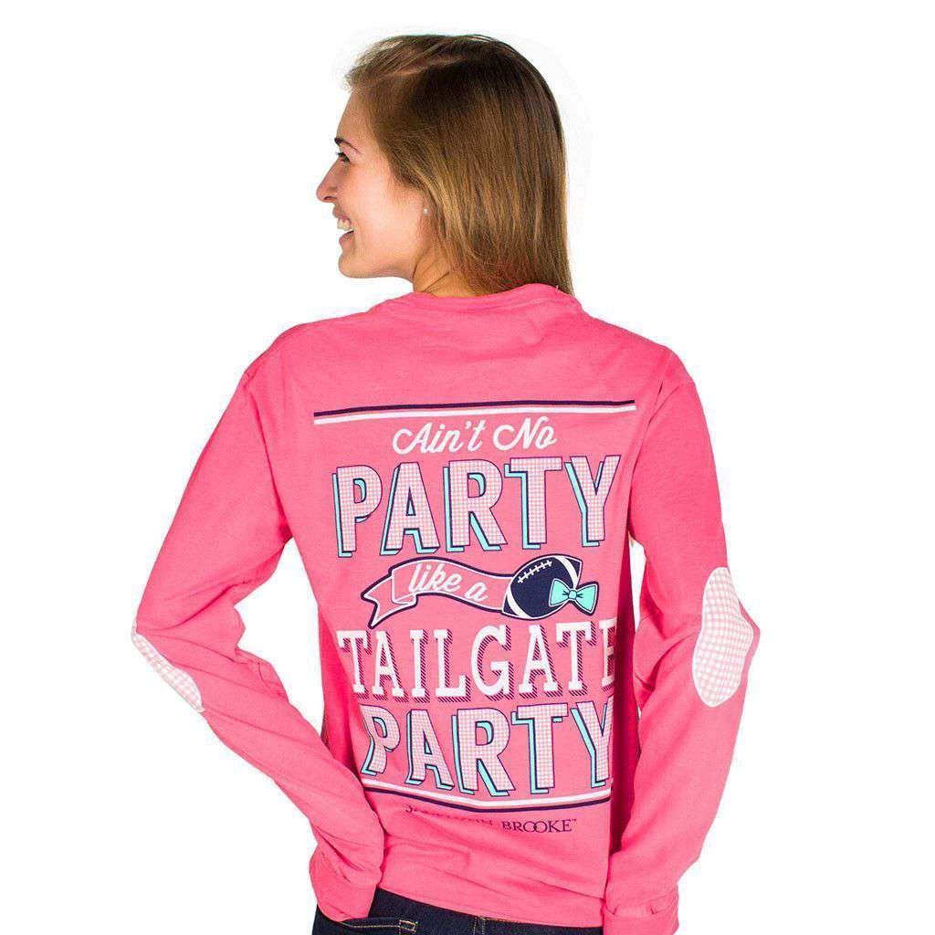 Ain't No Party Like a Tailgate Party Longsleeve Tee Shirt in Crunchberry by Jadelynn Brooke - Country Club Prep