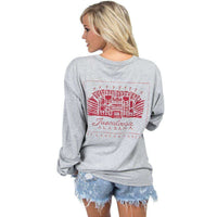 Alabama Long Sleeve Stadium Tee in Heather Grey by Lauren James - Country Club Prep