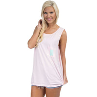 Alabama Lovely State Pocket Tank Top in Pink by Lauren James - Country Club Prep
