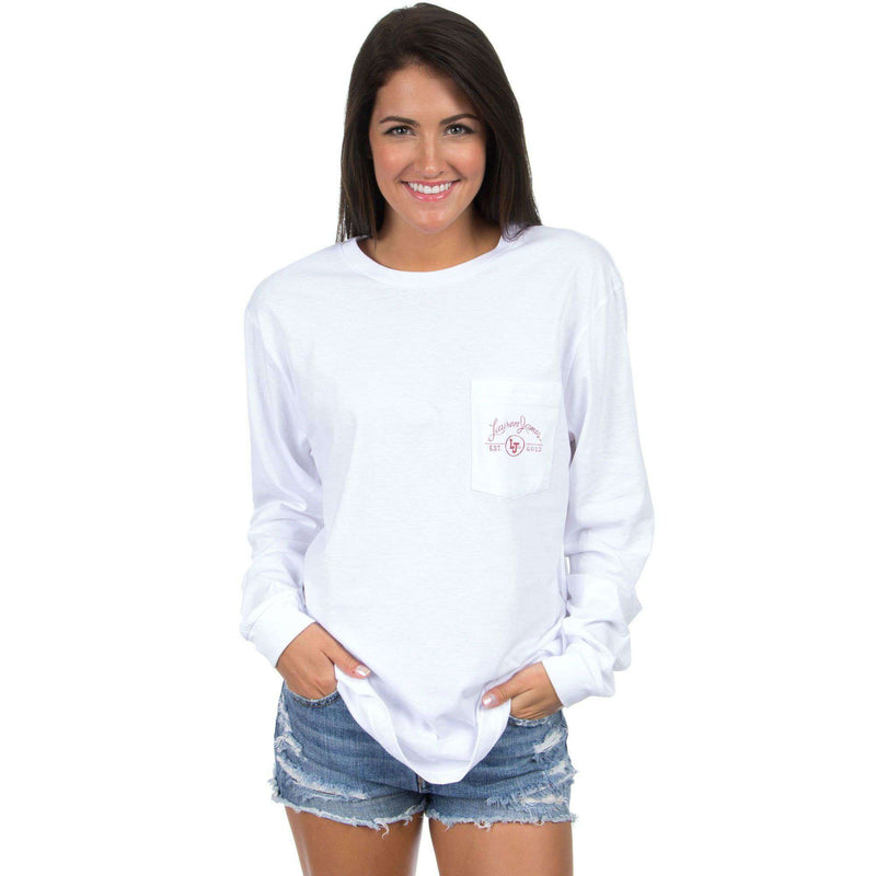 Alabama Perfect Pairing Long Sleeve Tee in White by Lauren James - Country Club Prep