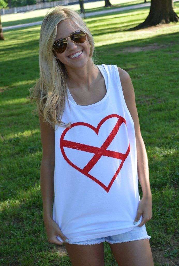 Alabama Pride Tank Top in White - Country Club Prep