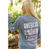 America & Southern Long Sleeve Tee in Blue Jean by Jadelynn Brooke - Country Club Prep