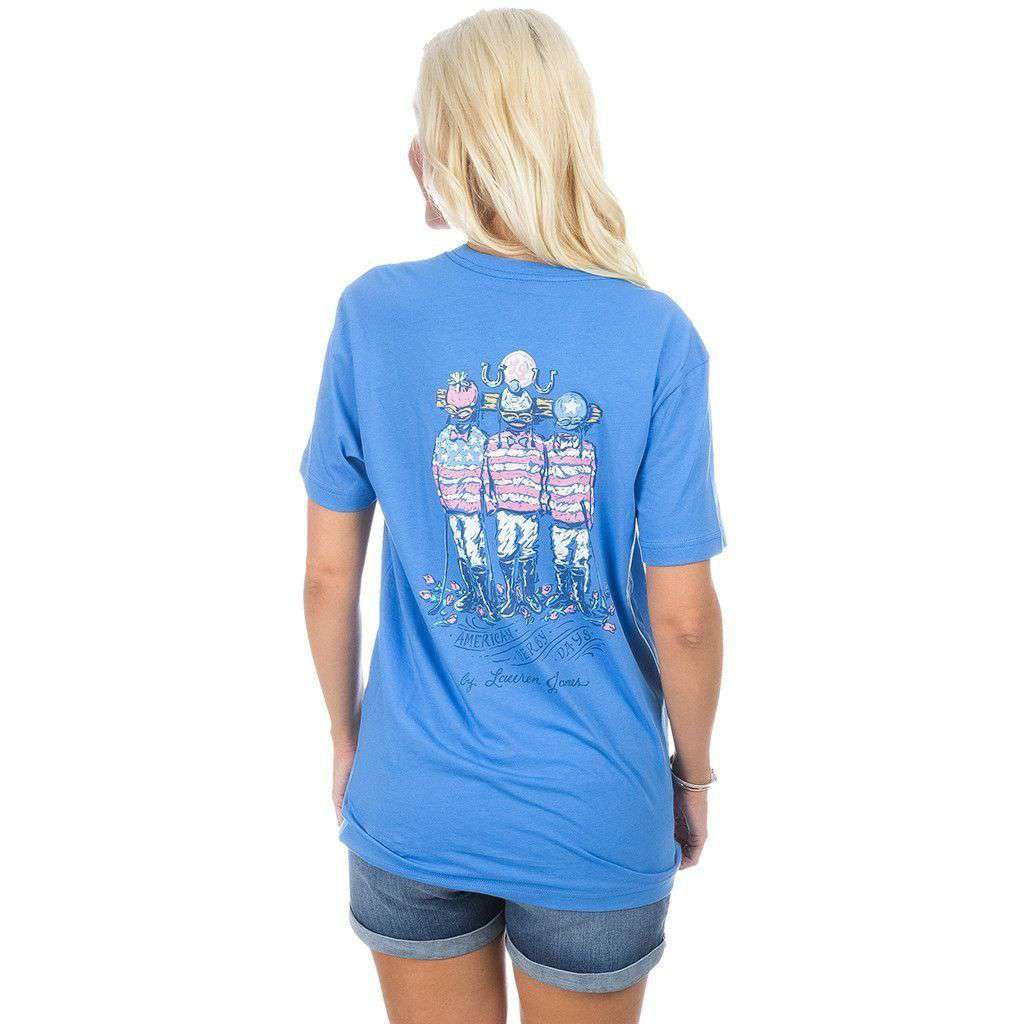 American Derby Days Pocket Tee in Delta Blue by Lauren James - Country Club Prep