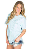 American Magnolia Pocket Tee in Light Blue by Lauren James - Country Club Prep