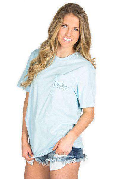 American Magnolia Pocket Tee in Light Blue by Lauren James - Country Club Prep