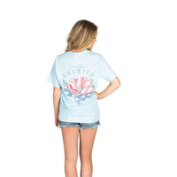 American Magnolia Pocket Tee in Light Blue by Lauren James - Country Club Prep