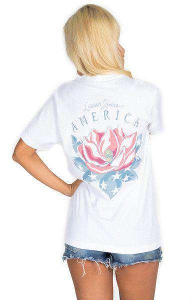 American Magnolia Pocket Tee in White by Lauren James - Country Club Prep