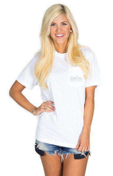 American Magnolia Pocket Tee in White by Lauren James - Country Club Prep