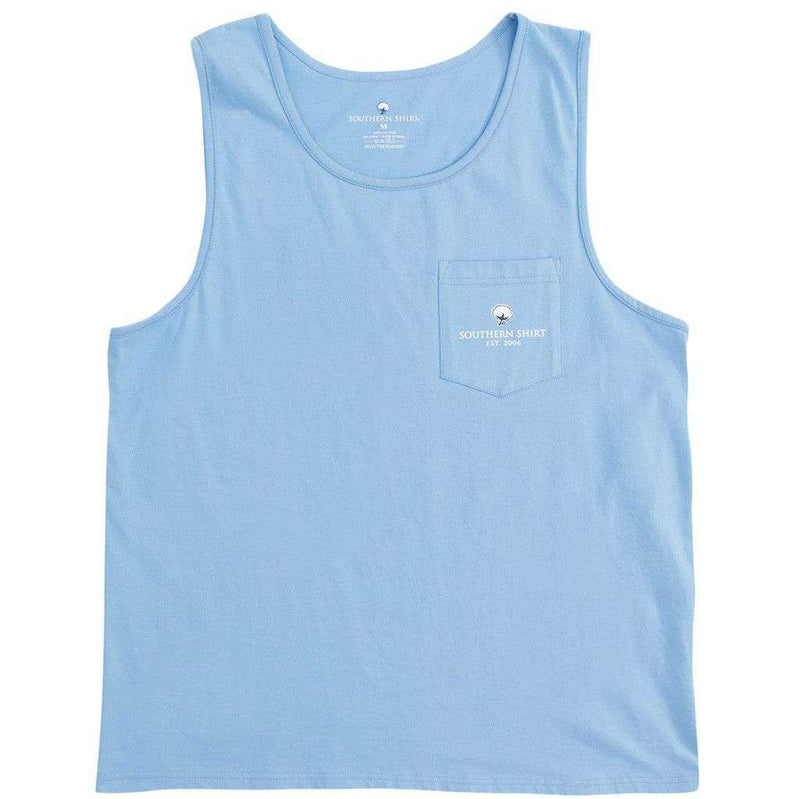 American Twine Pocket Tank Top in Maui Blue by The Southern Shirt Co. - Country Club Prep