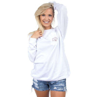 Arkansas Classy Saturday Long Sleeve Tee in White by Lauren James - Country Club Prep