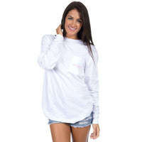 Arkansas Naturally Preppy Long Sleeve Tee in White by Lauren James - Country Club Prep