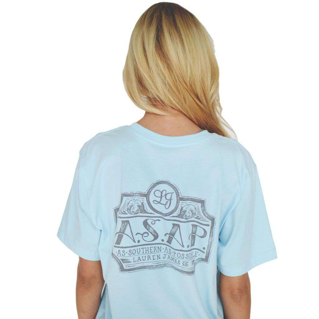 As Southern As Possible Tee in Blue by Lauren James - Country Club Prep