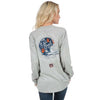 Auburn University Helmet Long Sleeve Tee in Heather Grey by Lauren James - Country Club Prep