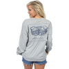 Auburn University Long Sleeve Stadium Tee in Heather Grey by Lauren James - Country Club Prep