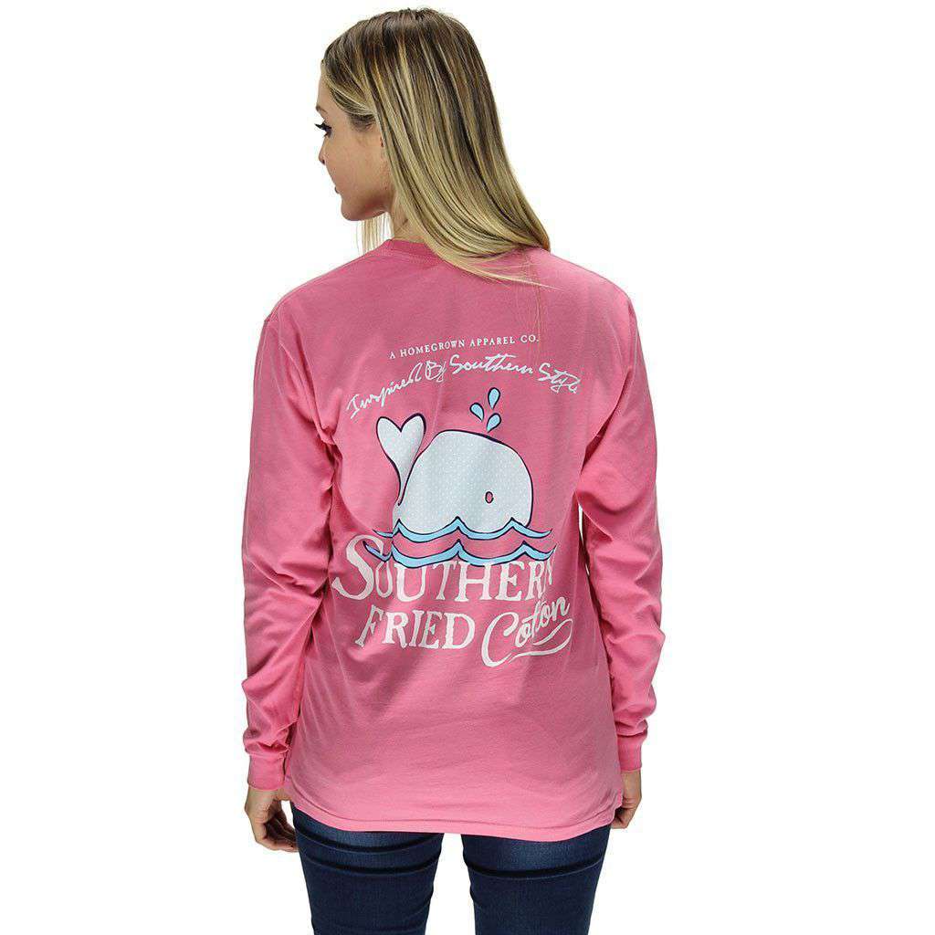 Baby Whale Long Sleeve Tee Shirt in Crunchberry by Southern Fried Cotton - Country Club Prep