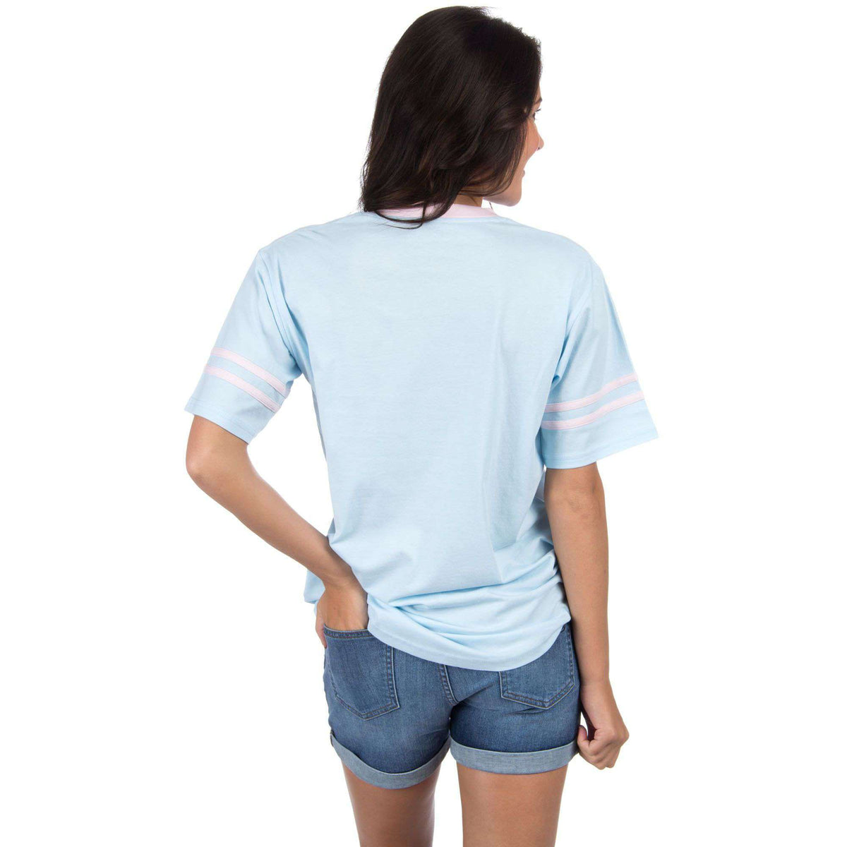 Baseball Logo Jersey in Light Blue by Lauren James - Country Club Prep