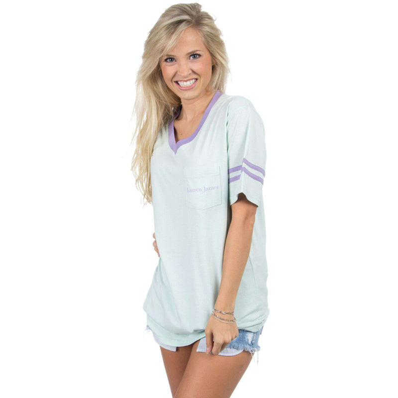 Baseball Logo Jersey in Mint by Lauren James - Country Club Prep
