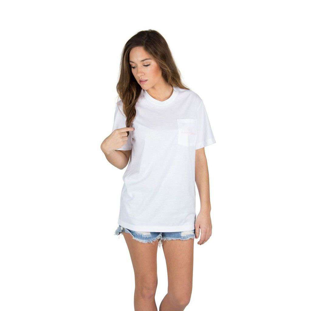 Be Classy Pocket Tee in White by Lauren James - Country Club Prep